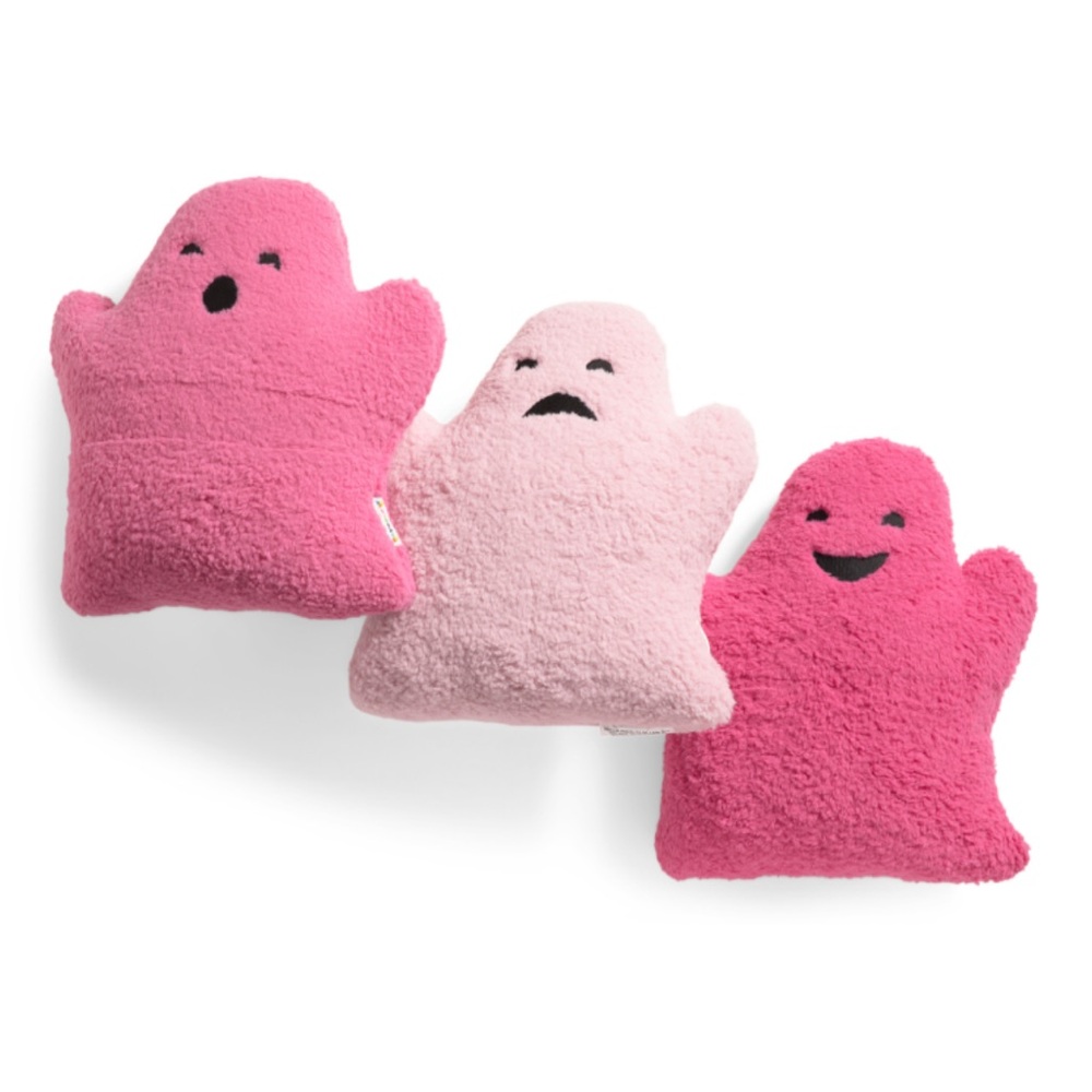 NOVOGRATZ 3рк Multi Pink Ghost Shaped Halloween Pillows